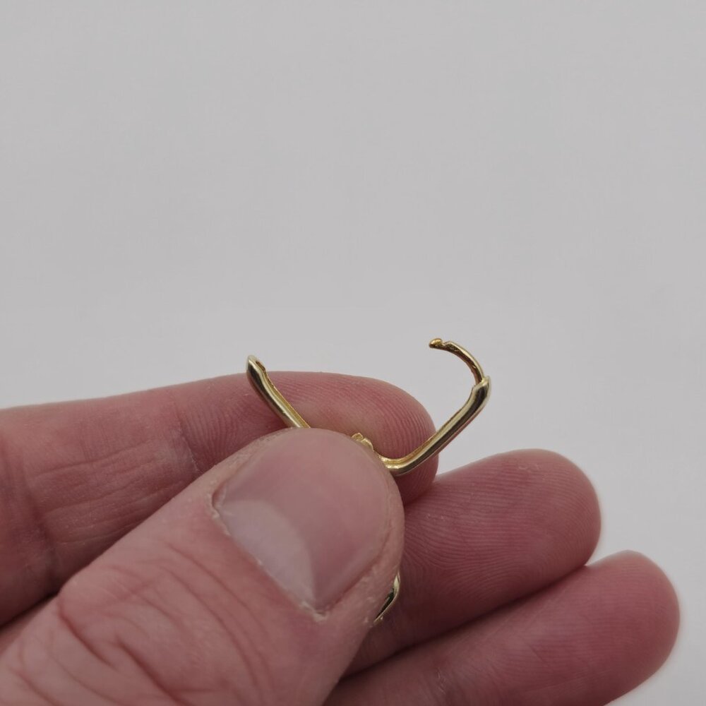 Gold Over Sterling Silver Small Cute Shape Hoop Earrings A2483 - Picture 3 of 6